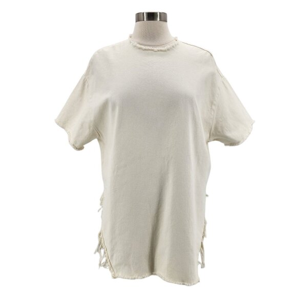 NEW BDG Urban Outfitters Womens Medium Top Fringe Raw Hem Ivory Relaxed Fit - Picture 11 of 11